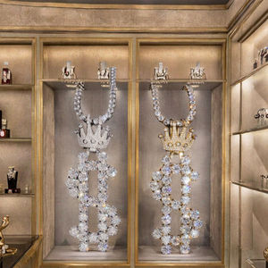 สร้อยคอฮิปฮอปทรงมงกุฎประดับเพชรโมอิสซาไนต์ เงินแท้ชุบโรเดียม สำหรับผู้ชาย สไตล์แร็ปเปอร์สุดหรู ขายส่ง - Product Image 3