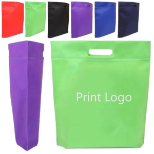 Sacs de courses en non-tissé recyclables D-Cut avec logo imprimé, poignée renforcée, pour épicerie et cadeaux, vente en gros - Product Image 3