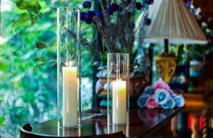 3 "W X 6" H прозрачный стеклянный подсвечник для дымохода с двумя сторонами Открытый Цветочный конический подсвечник держатель для свечи ураганное стекло подсвечник - Product Image 5