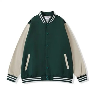 Blousons universitaires unisexes en laine avec logo personnalisé, style bomber, patchwork, à capuche, col montant, pour l'hiver, nouvelle collection, coupe fine et haute qualité - Product Image 5