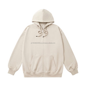 Sudadera con capucha de tela de rizo francés Cvc de alta calidad, sudaderas con capucha de talla grande para hombre, sudaderas con capucha personalizadas para hombre con logotipo - Product Image 3