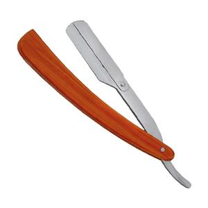 Wholesale Premium Red Handle Stainless Steel Sharp Blade Shaving Razor Wooden Style Grip Smooth Professional Grooming Tool for - Product Image 1