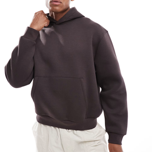 Fabricant de vêtements – Nouveaux sweats à capuche de luxe bleus unis à épaules tombantes pour hommes, 100 % coton, vente en gros - Product Image 6