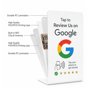 Tarjeta NFC para Reseñas de Google, Soporte Personalizado con Código QR para Reseñas, Tarjeta de Opiniones con Función Tocar para Resaltar, para Restaurantes, Hoteles, Salones - Product Image 2