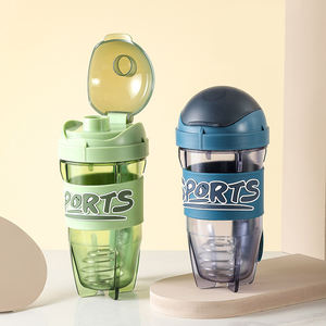 Botella de agua de plástico reutilizable de 600ml ecológica deportiva con agitador de cuerda de tapa para senderismo, Camping y viajes, bebida directa - Product Image 2