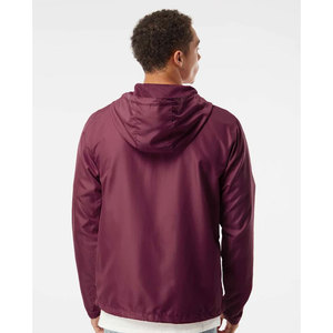 Chaqueta Deportiva Ligera con Capucha para Hombre, Color Granate, Resistente a la Intemperie, con Cierre Completo, de la Marca Independent Co - Product Image 3
