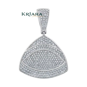 Colgante con Forma de Ojo Cultivado en Laboratorio, Plata 925 Blanca, Chapado en Oro y Rodio, Corte Brillante Redondo, Joyería de Lujo Unisex para Uso Diario - Product Image 5