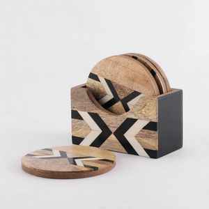 Ensemble de 4 dessous-de-verre en nacre naturelle, supports et tapis en MDF, pour vaisselle et boissons, au meilleur prix - Product Image 4