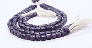 Natural Lepidolite Faceted Cube Shape Beads 7 To 8 MM Purple Gemstone Square Box Beads Strand 8 Inch Jewelry Making Loose <b>Stone</b> - Product Image 2