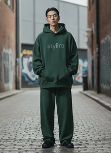 Sudadera con Capucha Rosa Personalizada de Corte Holgado para Hombre Styliro, Sudadera Informal de Felpa de Algodón con Logotipo Estampado en la Parte Delantera, Ropa de Otoño de Alta Calidad - Product Image 5