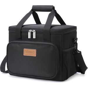 Borsa Termica Nera per Pranzo da 12 Lattine (9L), Morbida e Pratica per Adulti, Uomini e Donne, Ideale per Lavoro e Scuola - Product Image 1