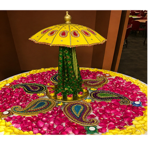 Parasols de table colorés pour la soirée de mariage Sangeet, petits parasols de table colorés pour mariage indien, parasols de table Mehndi, Royaume-Uni - Product Image 1