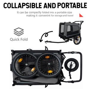 Carrello Pieghevole per Animali Domestici, Robusto, per Esterni, Utilizzabile come Trasportino per Cani e Rimorchio per Bicicletta - Product Image 6