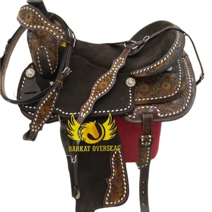 Barkat Overseas Custom Floral Double Toned Roper New Genuine Leather <b>Soft</b> Natural Leather Durable Western Horse Saddle Gel - Product Image 1