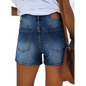 Trending OEM <b>High</b> <b>Waist</b> Distressed Denim <b>Shorts</b> With Ripped Holes And Frayed Hem Casual Summer Style Women's <b>Jeans</b> <b>Shorts</b> - Product Image 2