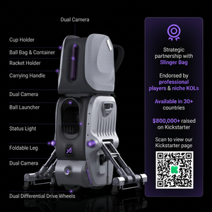 Machine à balles de tennis Aceii One AI, capacité de 120 balles, portable, alimentée par batterie, télécommande via <span class=keywords><strong>application</strong></span>, lanceur automatique, logo personnalisé OEM - Product Image 6