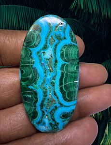 Lot de cabochons en pierre de chrysocolle malachite naturelle - Pierres précieuses en gros, lot de pierres précieuses en vrac et bijoux - Product Image 4