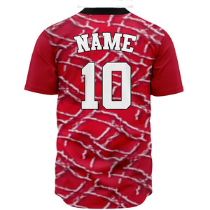 Camiseta de Béisbol Personalizada con Botones, Sublimada, para Hombre, Transpirable, de Poliéster, Uniforme Bordado, Estampado, en Blanco, para Softbol, en Oferta - Product Image 4