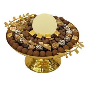Bol à chocolat en métal argenté de grande qualité avec support, plat de service moderne en acier inoxydable fait main pour la maison et l'hôtellerie - Product Image 6