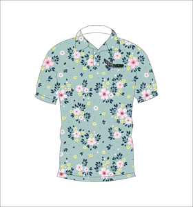 เสื้อโปโลพิมพ์ลายดอกไม้สีน้ำเงินสำหรับผู้ชาย แขนสั้น สวมใส่สบาย เหมาะสำหรับฤดูร้อน เล่นกอล์ฟ น้ำหนักเบา มีปก แฟชั่น - Product Image 5