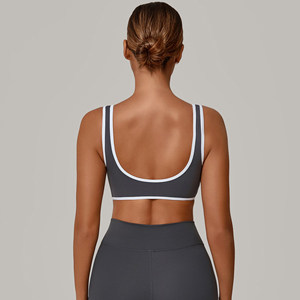 Women's Lightweight Breathable Eco-Friendly Quick Dry Sports <b>Bra</b> Wide <b>Strap</b> Solid Spandex/Nylon Yoga Top Outdoor Fitness Front - Product Image 6