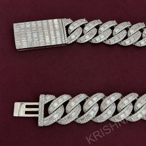 Cadena Cubana de Oro Sólido de 14K con Moissanita VVS de Laboratorio de 22MM, Joyería Hip Hop para Hombre, Collar de Moda con Certificación IGI - Product Image 5