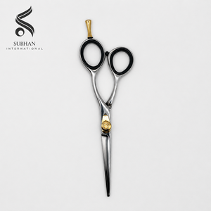Ciseaux de barbier en acier inoxydable, lames affûtées, qualité export, finition miroir, outils de coupe de cheveux pour salon avec poignée décalée - Product Image 4