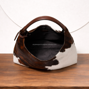 Sac hobo en cuir de vachette à poils, grande capacité, pour femme, style western, sac à main, logo personnalisé, sac fourre-tout cowgirl - Product Image 5