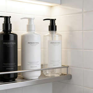 Vente en gros de flacons pompe ronds en plastique PET blanc et noir de 450 ml pour lotion, gel douche, shampoing, emballage cosmétique - Product Image 2