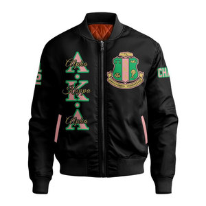 Veste bomber unisexe pour l'hiver, verte et rose, avec imprimé Crest 08 RHoyal Dreamer, veste décontractée à fermeture éclair sur le devant - Product Image 5