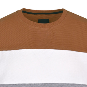 Suéter de Punto con Cuello Redondo y Bloques de Color para Hombre, Corte Regular, Estilo Casual para Otoño, Manga Larga, Gris, Blanco, Marrón - Product Image 3