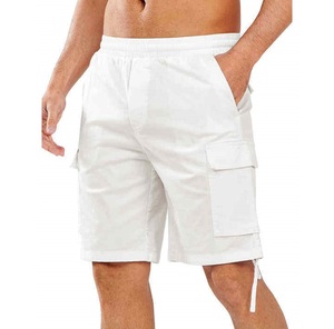 Pantalones Cortos Cargo Blancos Lisos Personalizados OEM con MOQ Bajo, Ropa Urbana de Verano Transpirable 100% Algodón, Pantalones Cortos Cargo para Hombre para Viajes y Actividades al Aire Libre - Product Image 3