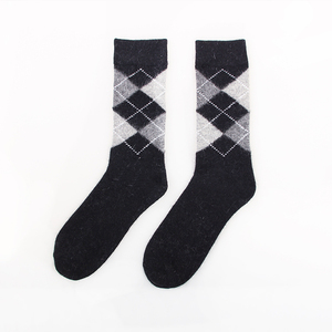 <b>Men's</b> <b>Thick</b> Wool Crew <b>Socks</b> OEM Jacquard Knitted Seamless Breathable Warm Winter Mid Calf Custom Logo Color Casual Style - Product Image 5