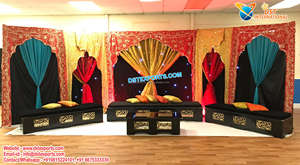 Colorful Mehndi Stage Decor Moroccan <b>Beds</b> Vibrant Wedding Stage Moroccan Bedroom Sets Muslim Wedding Stage Moroccan <b>Bed</b> Decor - Product Image 2