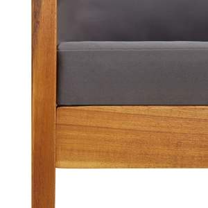 ชุดเก้าอี้สวนไม้อะคาเซียเนื้อแข็ง 2 ตัวพร้อมเบาะสีเทาเข้มขนาดกลาง - Product Image 6