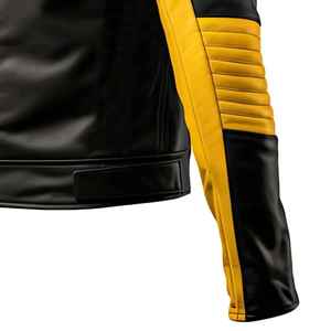 Veste en cuir pour homme, veste de motard en cuir véritable 100%, veste de motard personnalisée de qualité supérieure pour homme. - Product Image 6