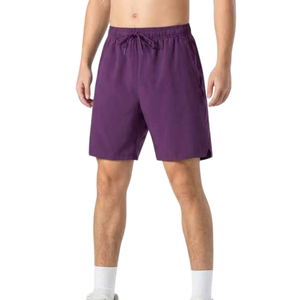 Pantalones Cortos Deportivos de Punto para Hombre, Color Sólido, Poliéster/Algodón, con Cordón Ajustable, Transpirables, Cintura Media, Cómodos para Verano - Product Image 1