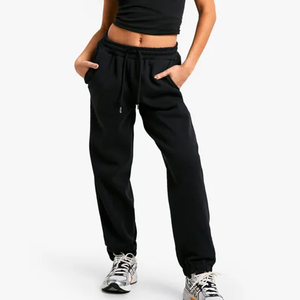 Pantalones deportivos largos de mujer, talla pequeña, con estampado de leopardo, de pierna ancha, de felpa y tela suave al tacto, pantalones de chándal para mujer. - Product Image 1