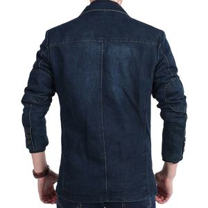 Veste coupe-vent en denim décontractée pour homme, printemps, respirante, coupe-vent, logo frontal personnalisable - Product Image 4