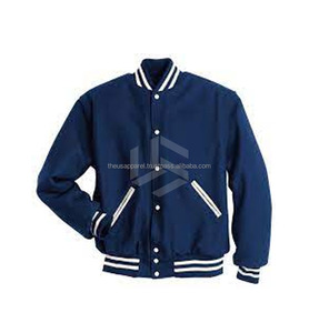 Men <b>Winter</b> Streetwear Varsity <b>Jacket</b> Oversized Wool <b>Leather</b> Sleeve Chenille Patch Stand Collar Bulk Supply - Product Image 2
