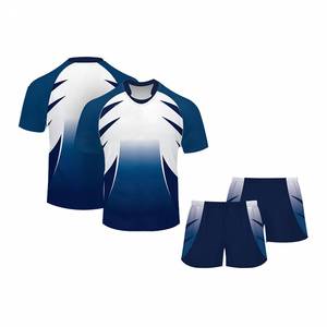 Conjunto de Camiseta de Fútbol Unisex de Poliéster Sólido, Manga Corta, Secado Rápido, Ajuste Atlético, Logotipo Frontal Impreso por Transferencia de Calor, Pantalones Cortos con Cordón - Product Image 5