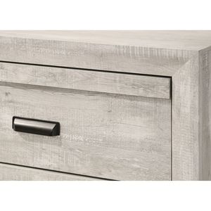 Cama Juvenil Tamaño Individual, Acabado Rústico Beige Gris, Diseño Geométrico con Patrón Chevron, Mueble de Dormitorio de Madera de una Sola Pieza - Product Image 4