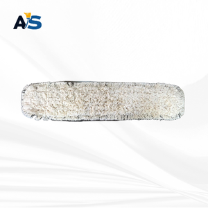 A&S Durable 5x40 White Dust <b>Mop</b> Aluminum Synthetic Cotton Fibers Cut-End Design Self-Wringer Yellow Backing for Multi-Floor - Product Image 2