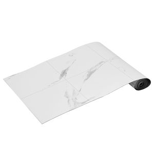Piastrelle in PVC Effetto Marmo Bianco 390 X 23,6 Pollici, Vinile Autoadesivo Spessore 1,5mm, Adesive per Pavimenti Fai-da-Te di Cucina e Sala da Pranzo - Product Image 1