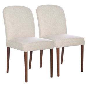 Ensemble de 2 chaises de salle à manger en tissu beige Capri - Product Image 1