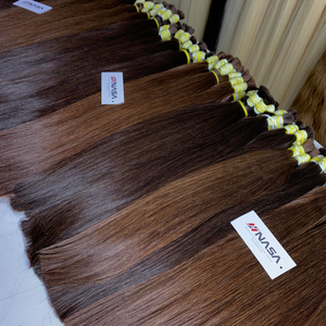 ผมต่อของมนุษย์แท้เป็นกลุ่มสีน้ำตาลผมต่อแบบชาวเวียดนาม100% - Product Image 1