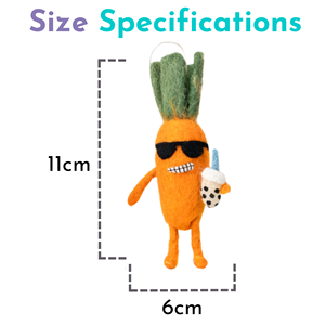 Felt & Yarn Handmade Wool Carrot Toy with Green <b>Top</b> for <b>Easter</b> Decorations and Child Play - Product Image 3