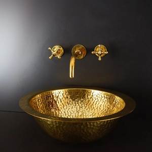 Timeless Brass Wash <b>Basin</b> Handmade <b>Round</b> Bathroom Vanity Sink Premium Decorative Metal Bowl Luxury Interior Design Solution - Product Image 3