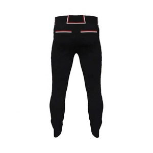 Pantalon de baseball noir pour homme, fermeture éclair, coupe classique, évacuation de l'humidité, respirant, antibactérien, protection UV, 100 % polyester - Product Image 2