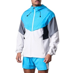 Breathable Solid <b>Design</b> Two Piece Outfit Casual Mens Logo Windbreaker Shorts Lightweight Windbreaker Short Set Men 2027 - Product Image 1